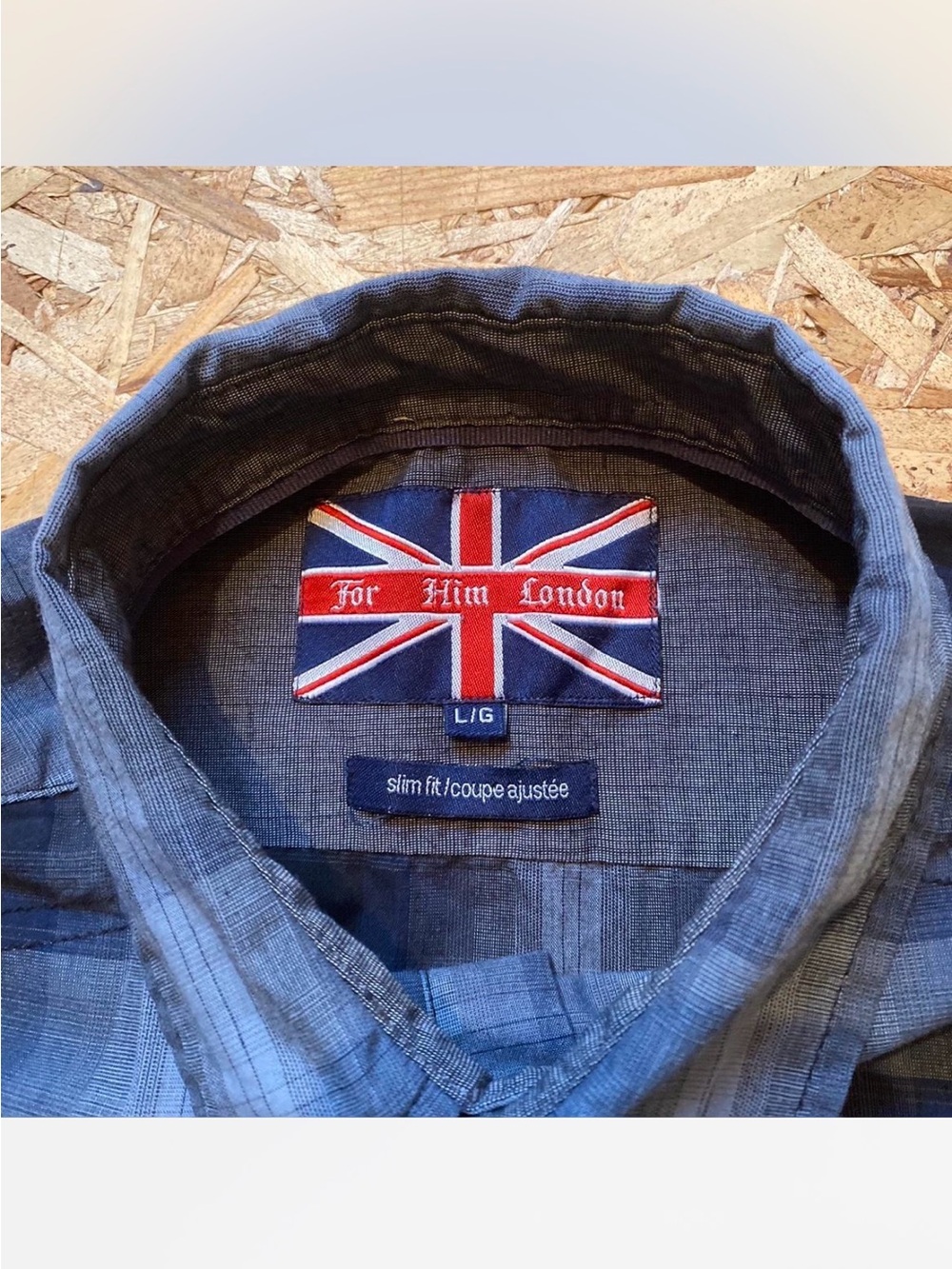 Men's « For Him London » Navy & Black Plaid Button-Down Shirt - Picture 3 of 8